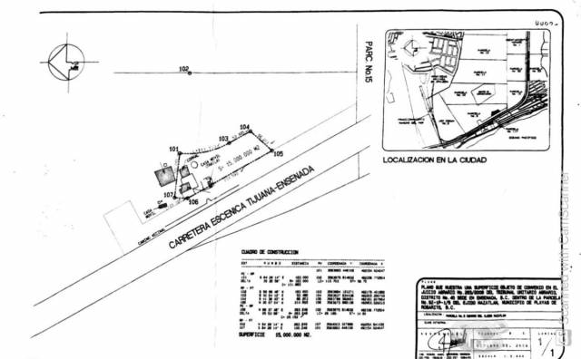 Venta de Terreno frente al mar en Ejido Mazatlán, Rosarito, 1HA