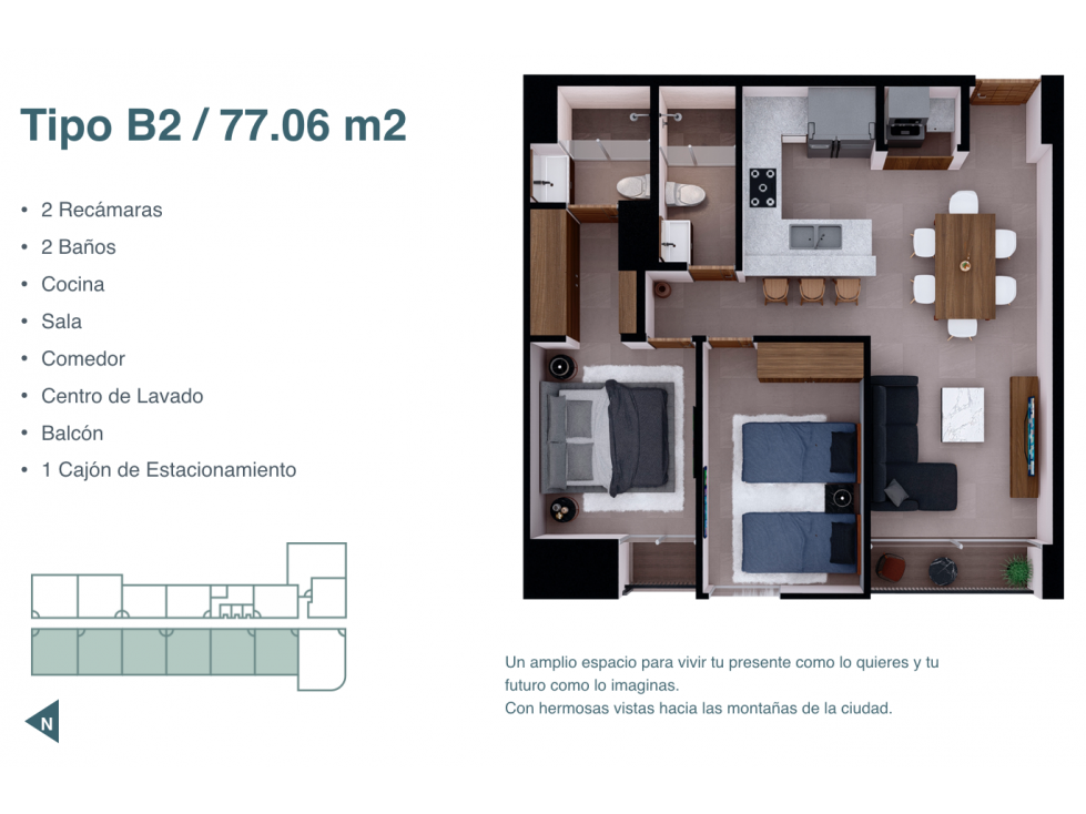 DEPARTAMENTO EN PREVENTA ZONA PARQUE FUNDIDORA. TIPO B1 76M2. ALF