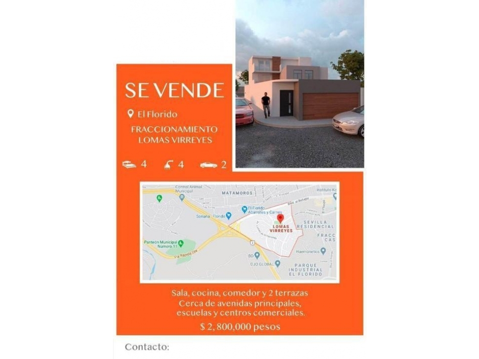 CASA EN VENTA EN EL FLORIDO FRACC. LOMAS VIRREYES TIJUANA